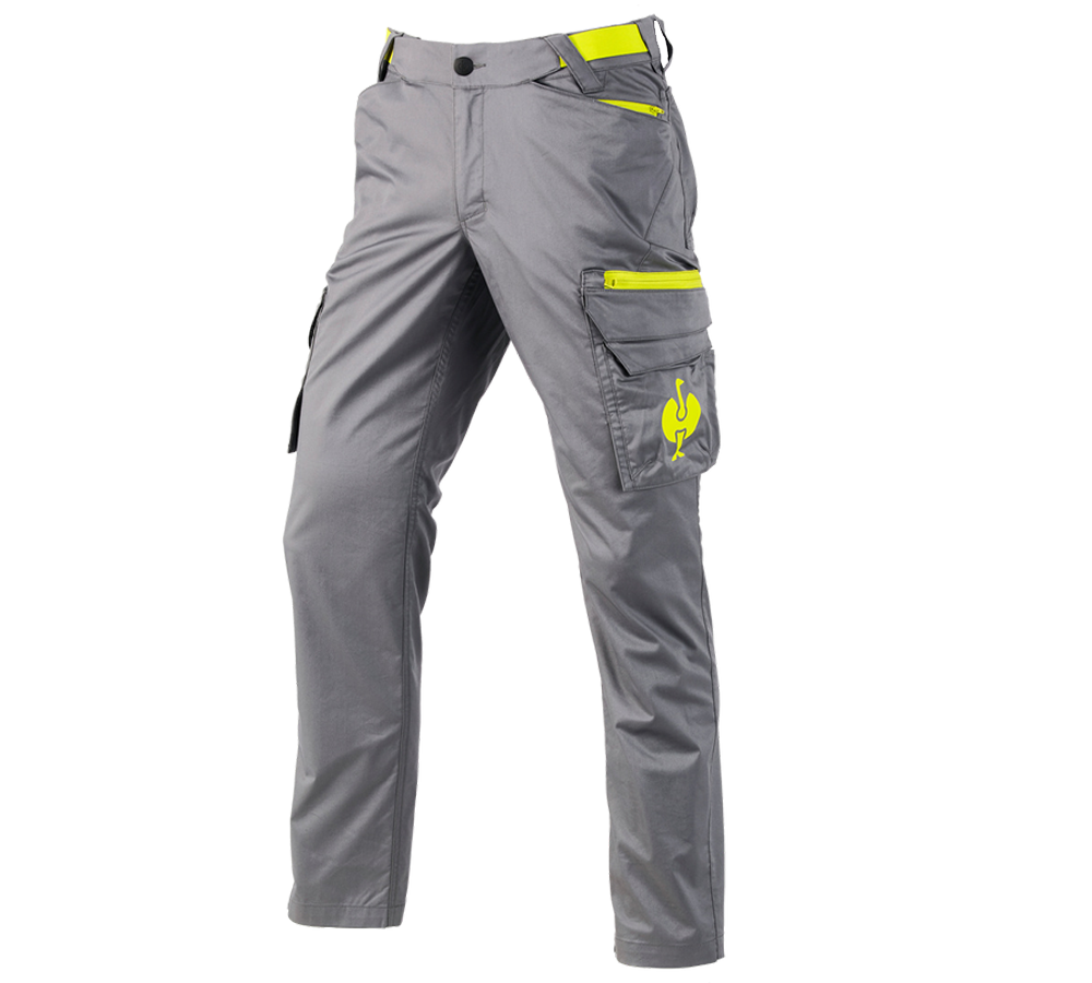 Topics: Cargo trousers e.s.trail + basaltgrey/acid yellow
