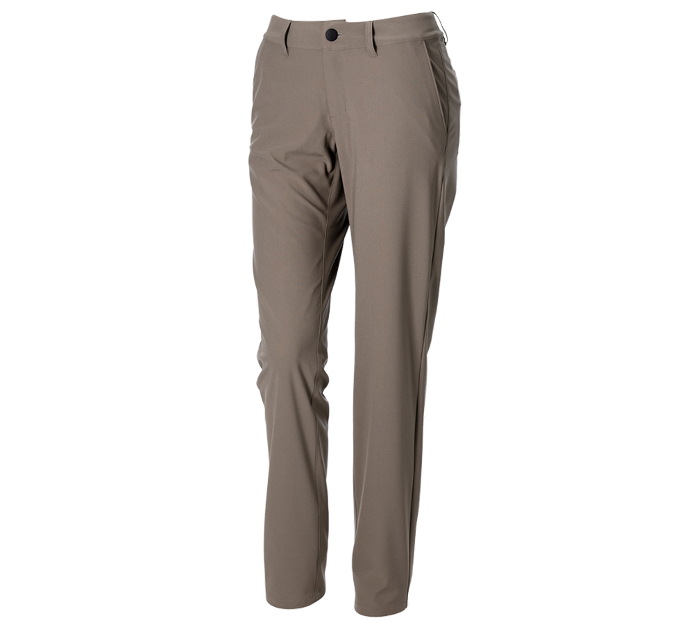 Clothing: Trousers Chino e.s.work&travel, ladies’ + umbrabrown