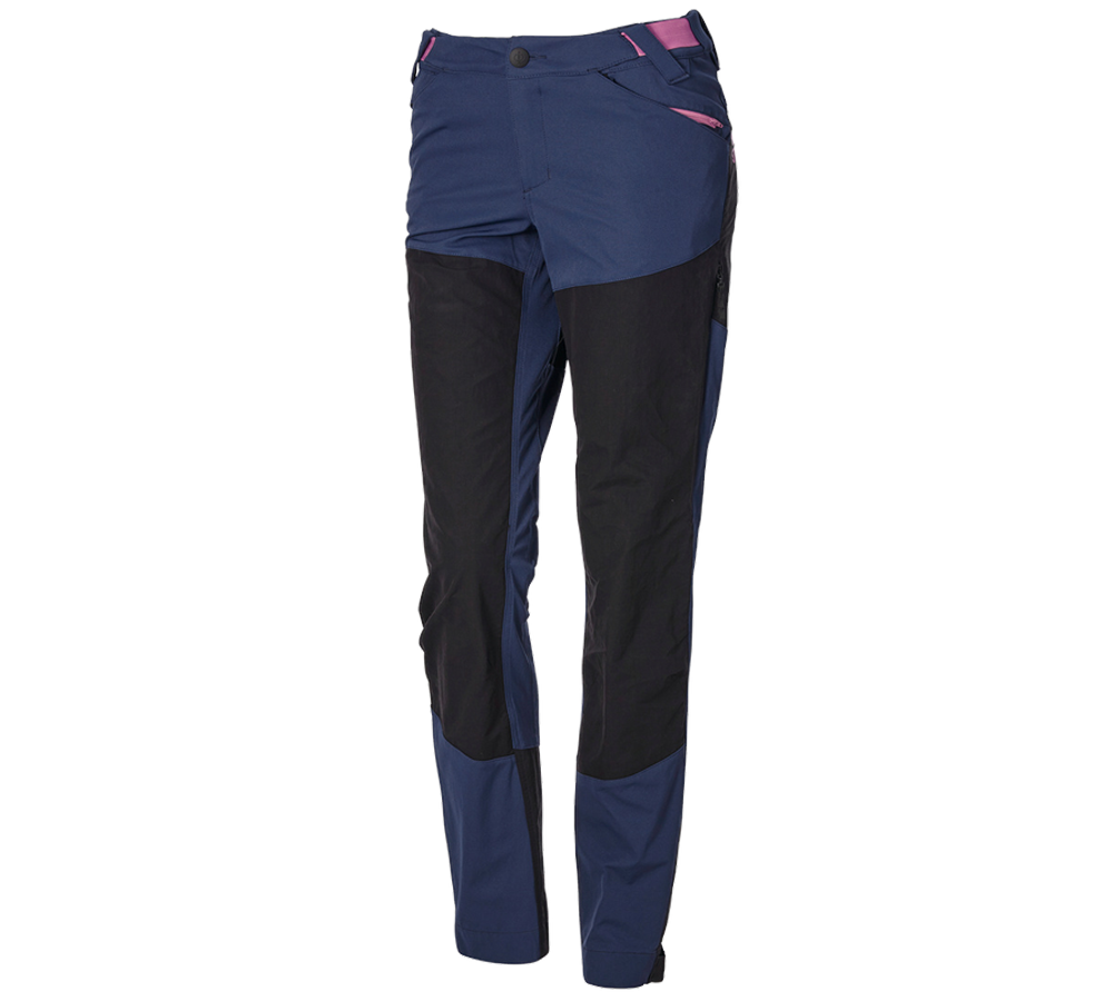 Work Trousers: Hybrid functional trousers e.s.trail, ladies' + deepblue/tarapink