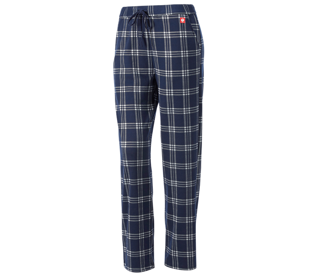 Accessories: e.s. Checkered Pyjama Bottoms, ladies' + deepblue/white