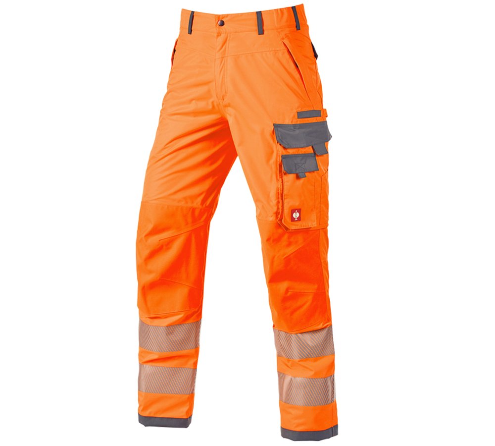 Work Trousers: High-vis functional trousers e.s.prestige + high-vis orange/grey