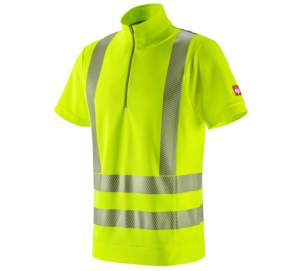 T-Shirts, Pullover & Skjorter: e.s. advarselsfunktion ZIP-T-shirt UV + advarselsgul