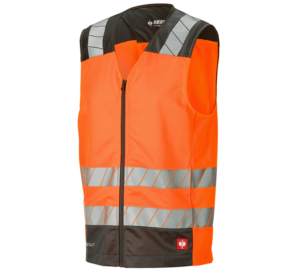 Clothing: High-vis bodywarmer e.s.motion 24/7 + high-vis orange/anthracite