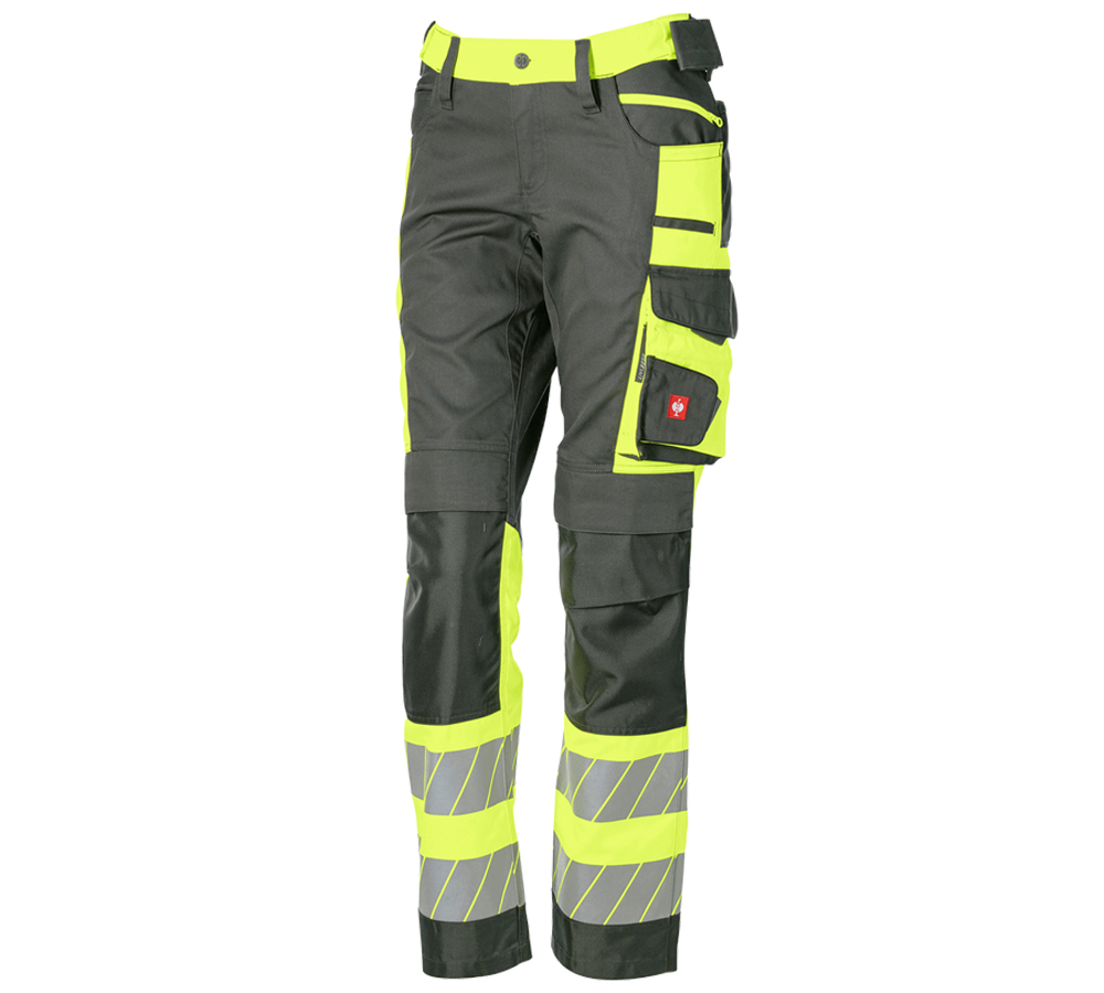 Clothing: High-vis trousers e.s.motion 24/7, ladies’ + anthracite/high-vis yellow