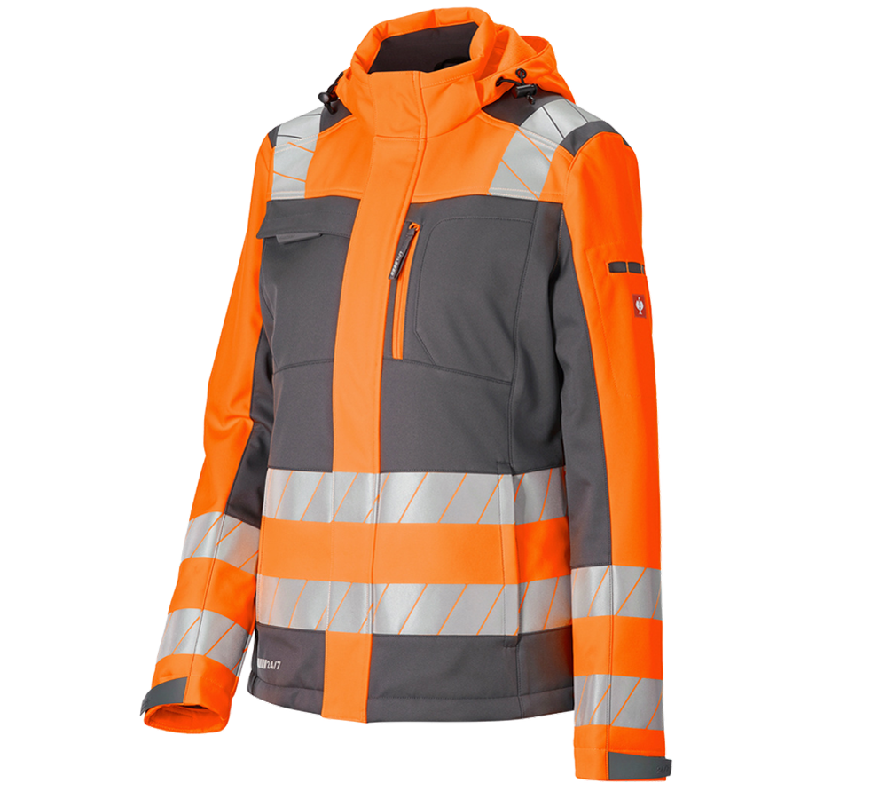 Clothing: High-vis winter soft. jacket e.s.motion 24/7,lad. + anthracite/high-vis orange