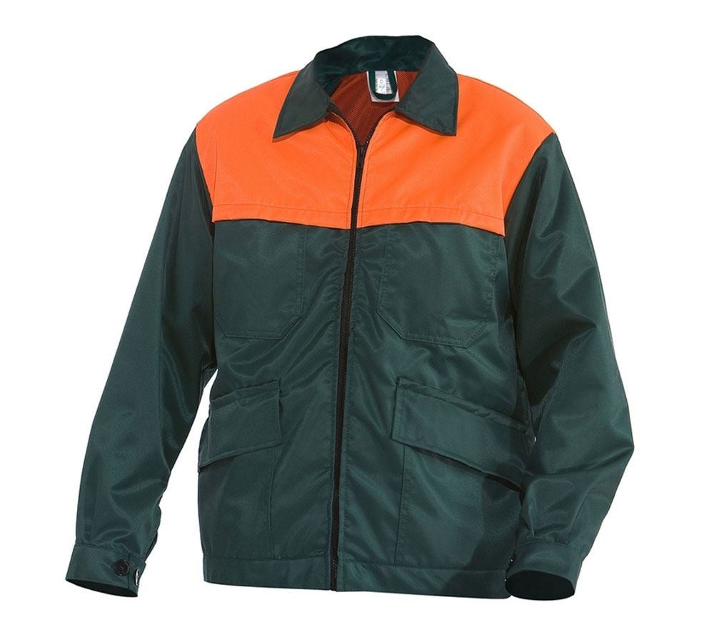Sikkerhedstøj skovbrug / motorsav: Skovjakke Basic + grøn/orange