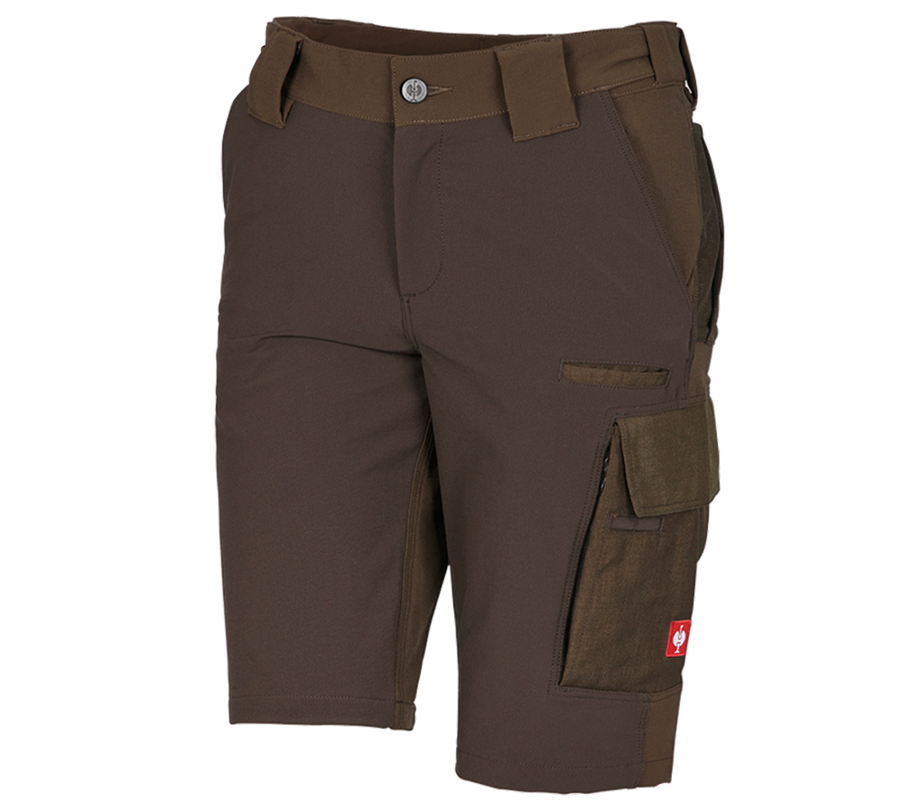 Work Trousers: Functional short e.s.dynashield, ladies' + hazelnut/chestnut