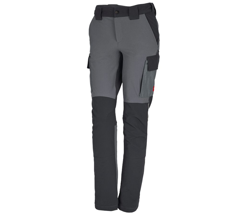 Work Trousers: Functional cargo trousers e.s.dynashield, ladies' + cement/graphite