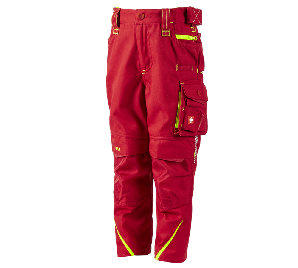 Topics: Trousers e.s.motion 2020, children's + fiery red/high-vis yellow