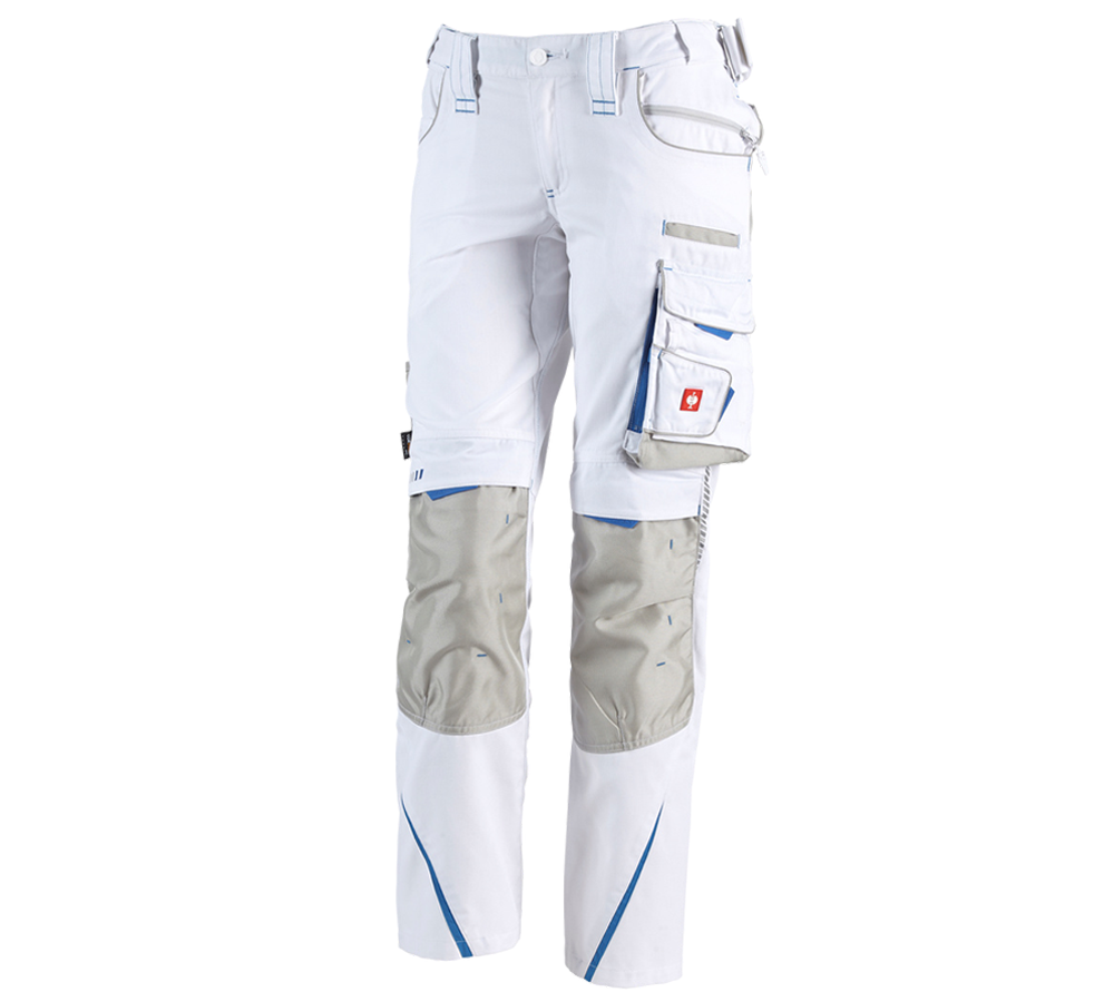 Gardening / Forestry / Farming: Ladies' trousers e.s.motion 2020 + white/gentianblue