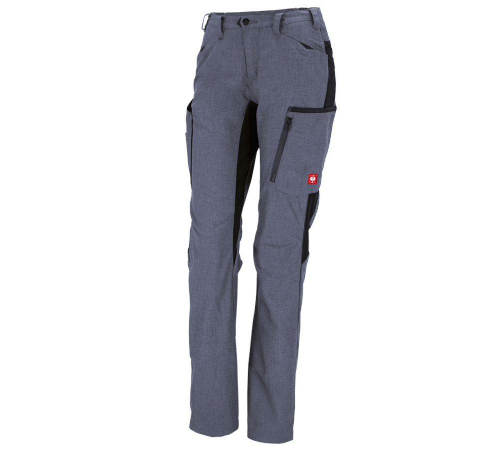 Work Trousers: Ladies' trousers e.s.vision + pacific melange/black