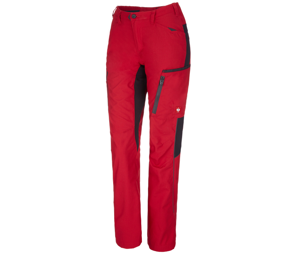 Work Trousers: Ladies' trousers e.s.vision + red/black