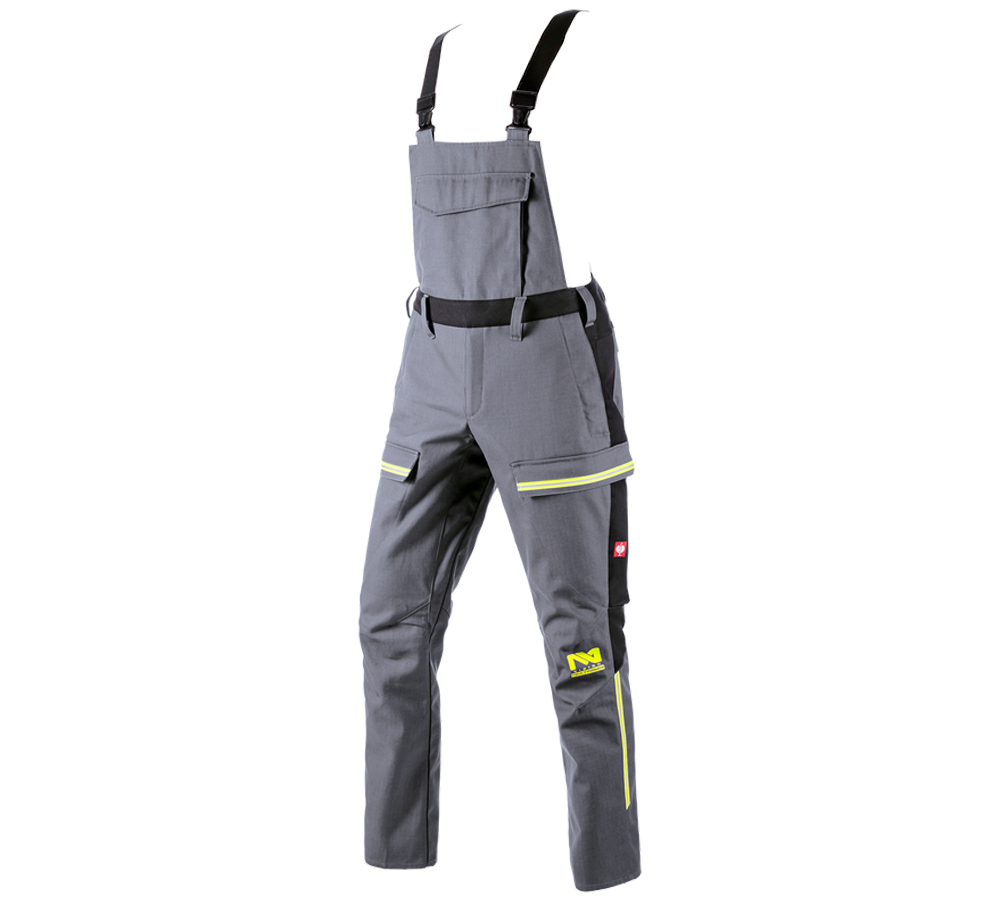 Work Trousers: Bib & brace e.s.vision multinorm* + grey/black
