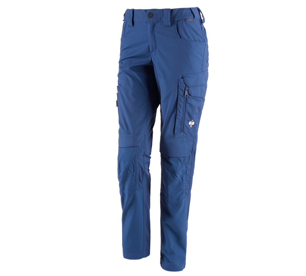 Work Trousers: Trousers e.s.concrete solid, ladies' + alkaliblue