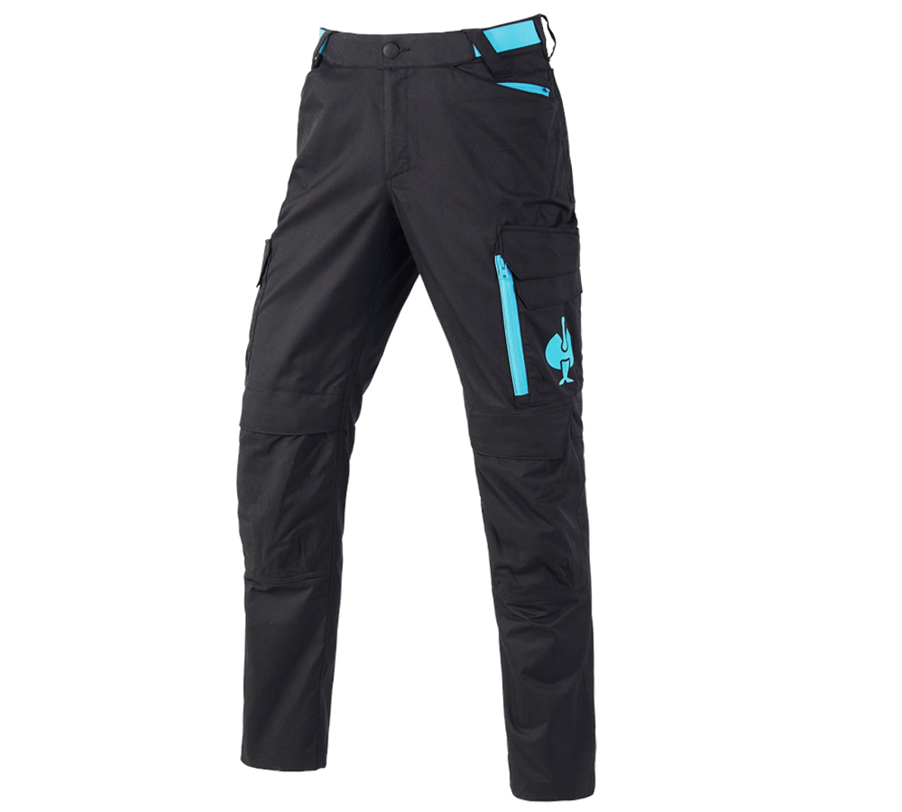 Topics: Trousers e.s.trail + black/lapisturquoise