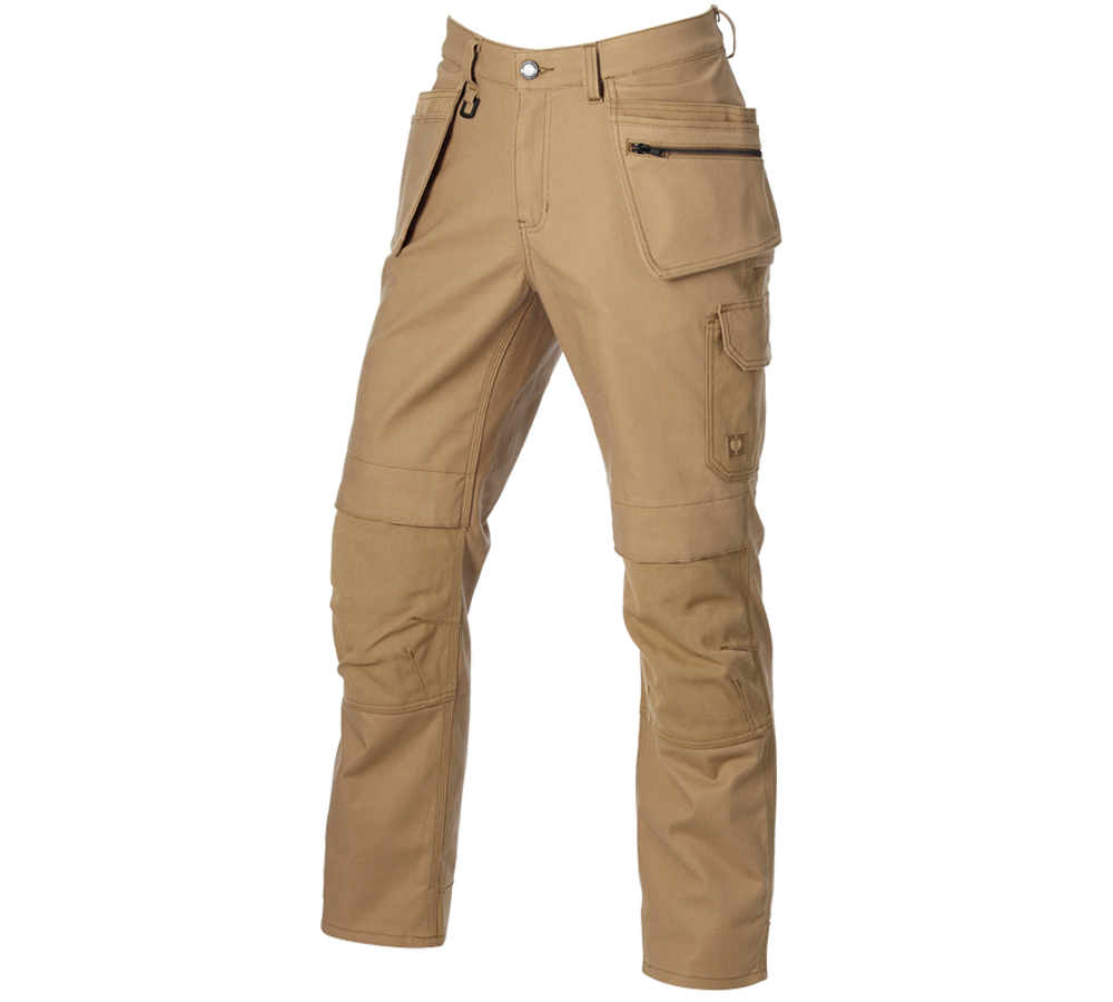 Work Trousers: Worker trousers e.s.iconic tool-pouch + almondbrown