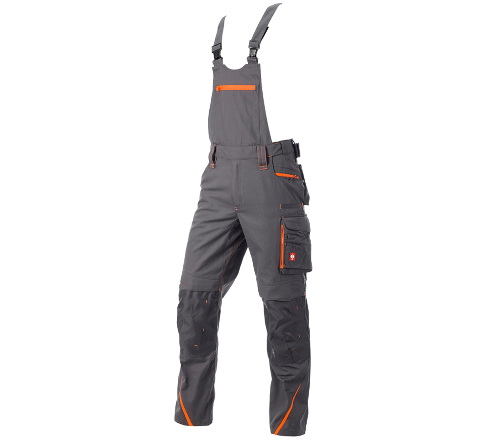 Work Trousers: Bib & brace e.s.motion 2020 + anthracite/high-vis orange