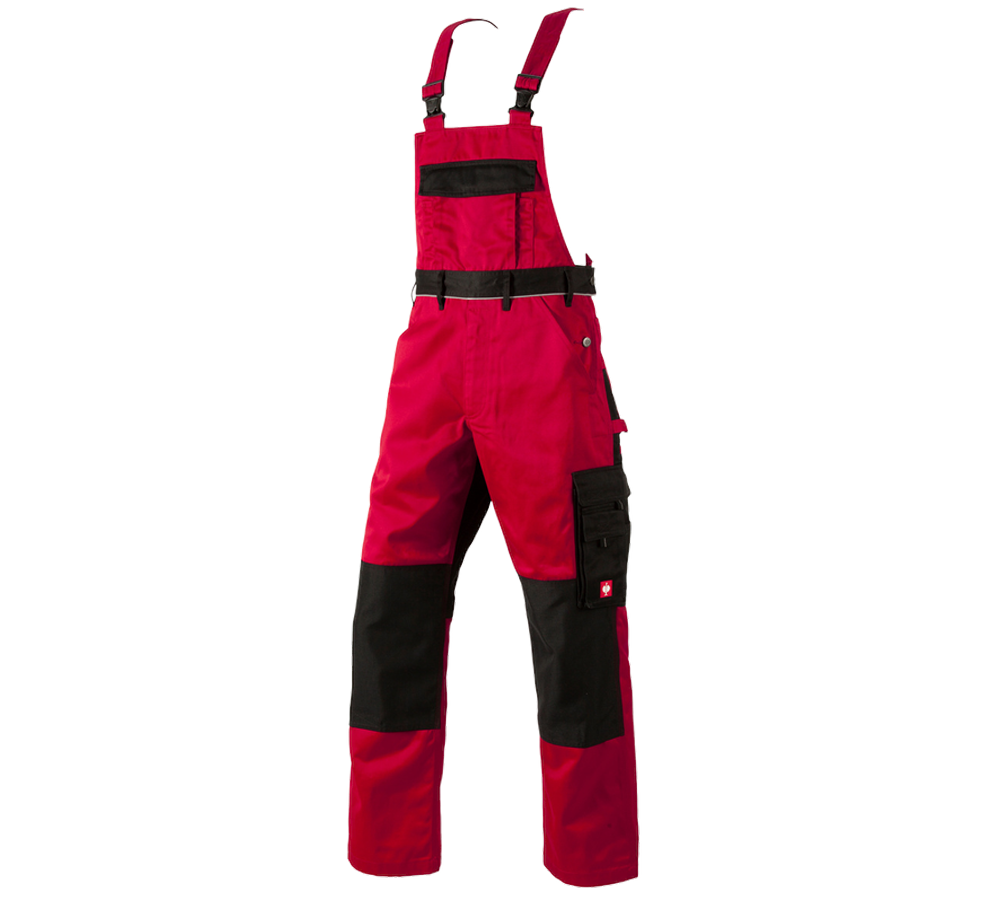 Work Trousers: Bib & Brace e.s.image + red/black