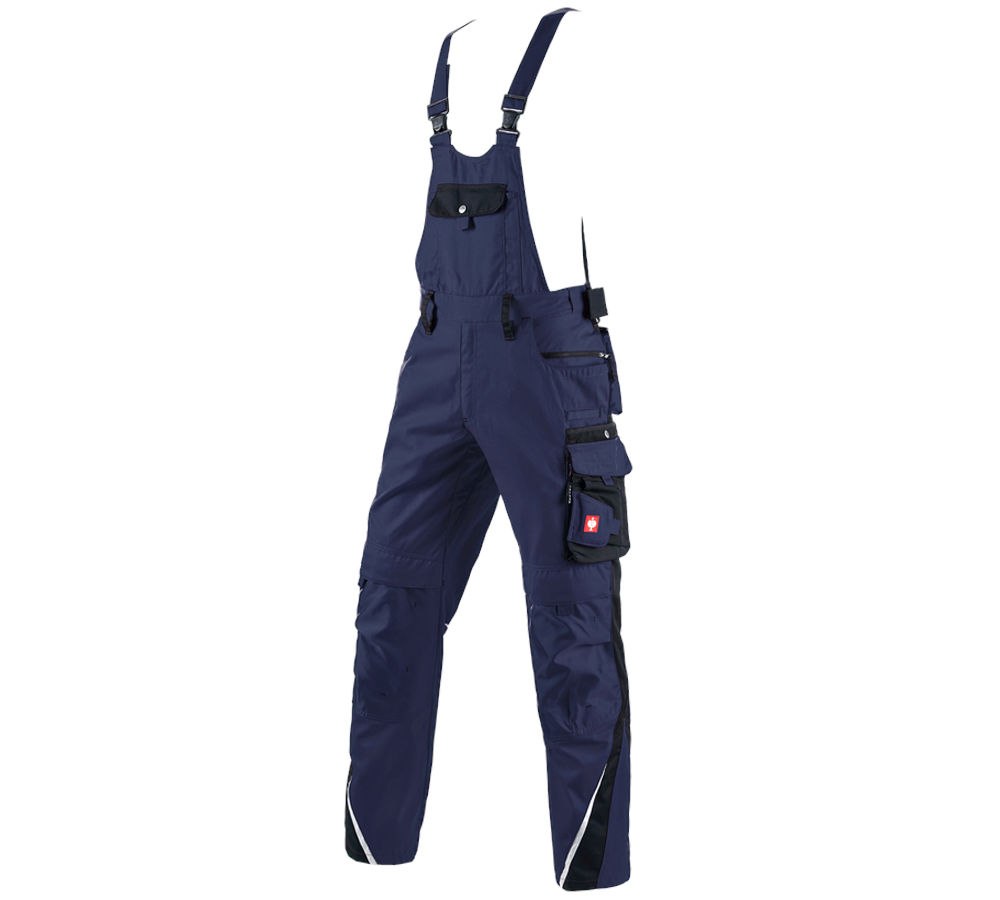 Work Trousers: Bib & brace e.s.motion + navy/black