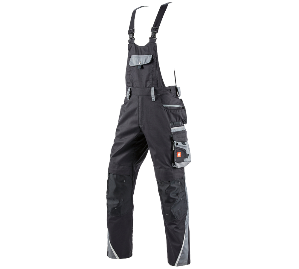 Work Trousers: Bib & brace e.s.motion + graphite/cement