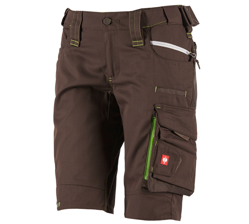 Work Trousers: Shorts e.s.motion 2020, ladies' + chestnut/seagreen