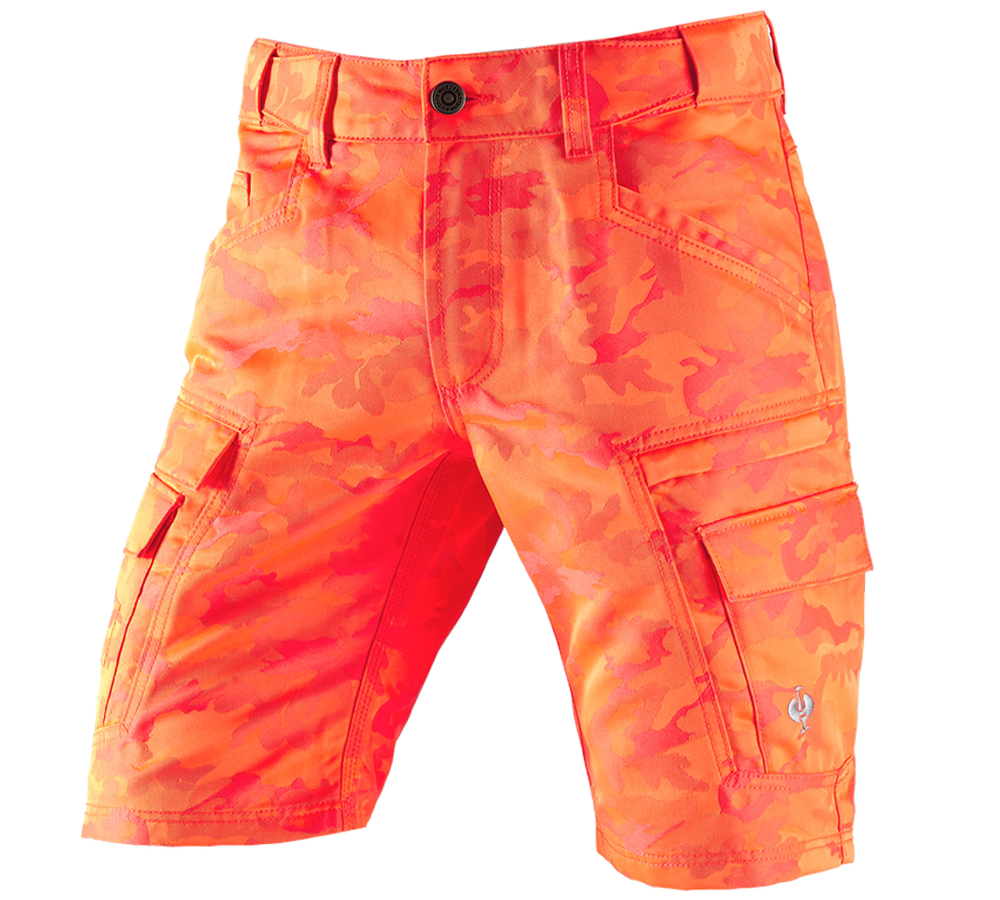 Arbejdsbukser: e.s. shorts color camo + camouflage rød