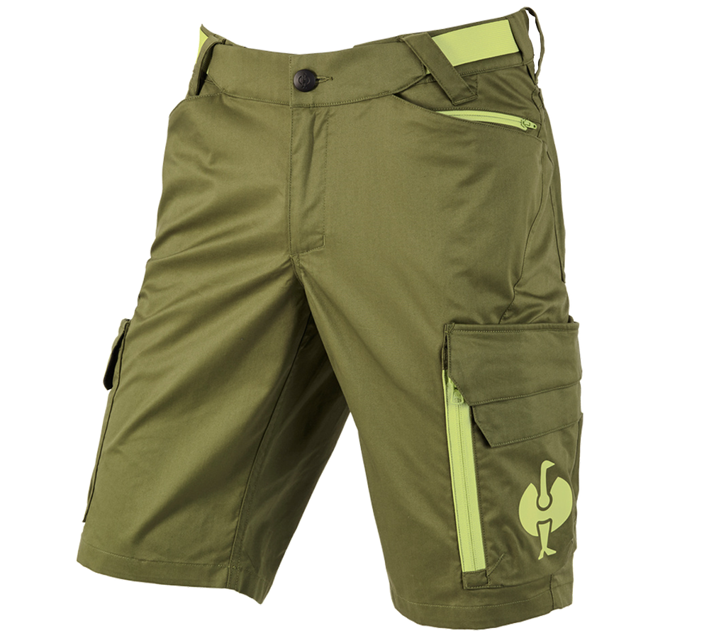 Arbejdsbukser: Shorts e.s.trail + enebærgrøn/limegrøn