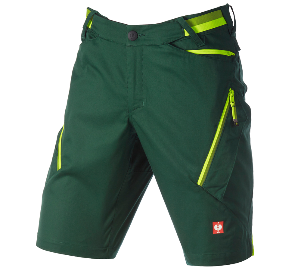 Arbejdsbukser: Multipocket- shorts e.s.ambition + grøn/advarselsgul