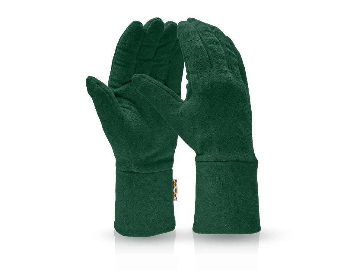 Cold: e.s. FIBERTWIN® microfleece gloves + green