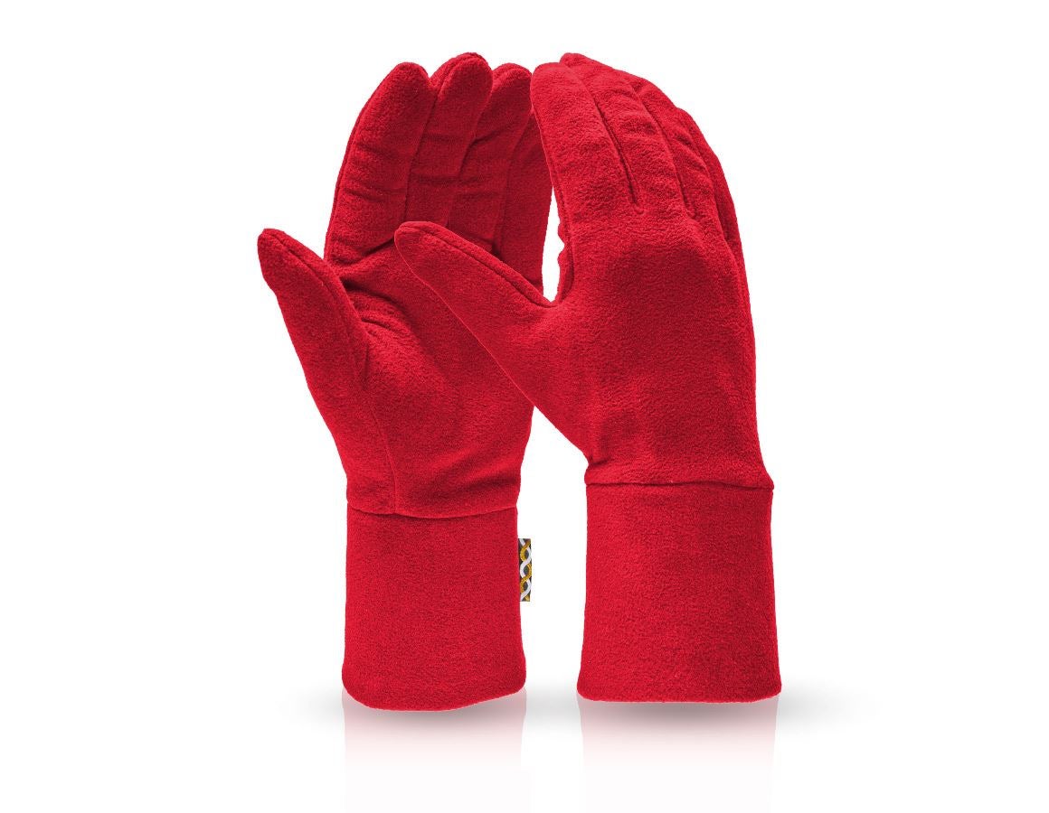 Cold: e.s. FIBERTWIN® microfleece gloves + fiery red
