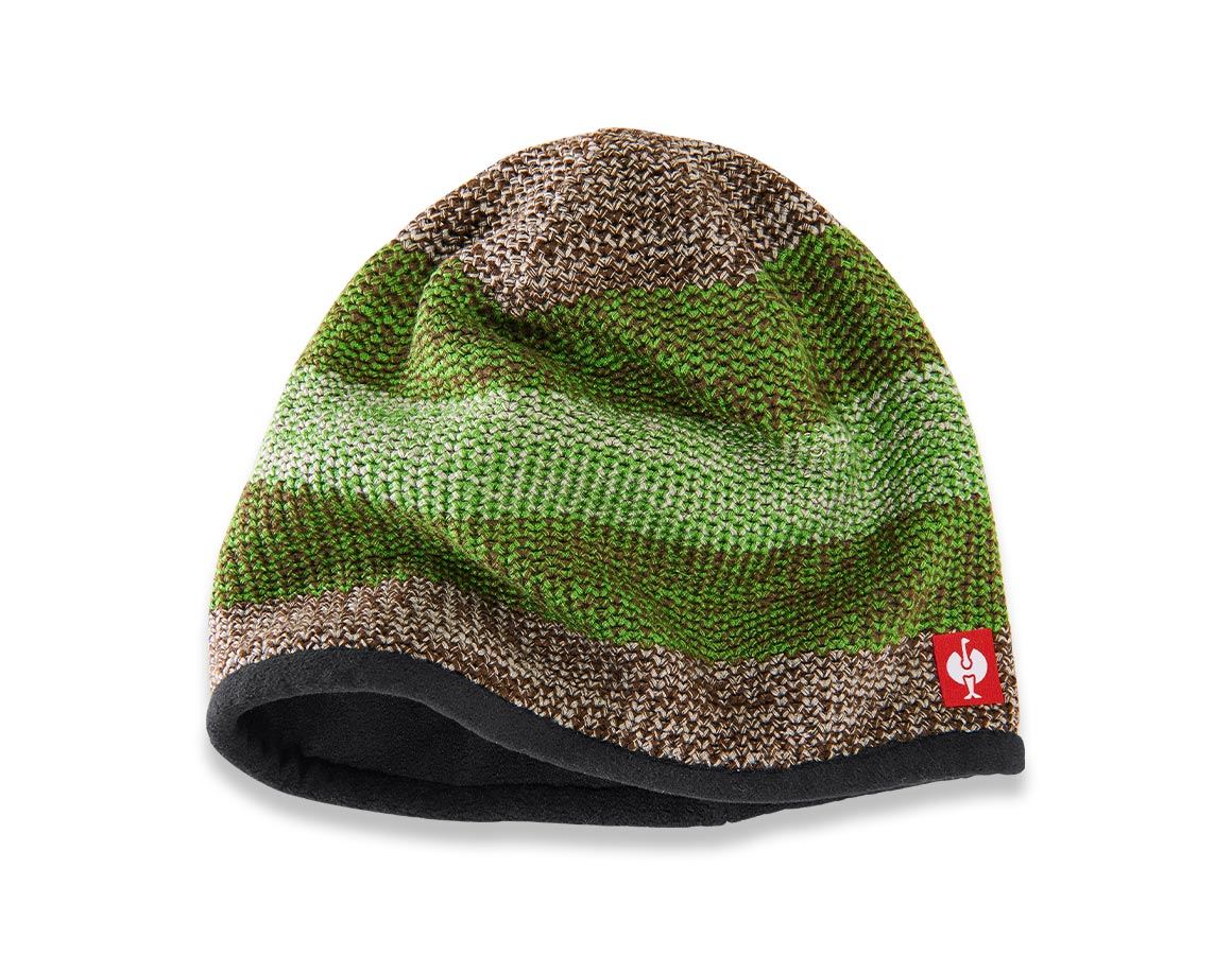 Accessories: Knitted cap e.s.motion 2020 + chestnut/seagreen