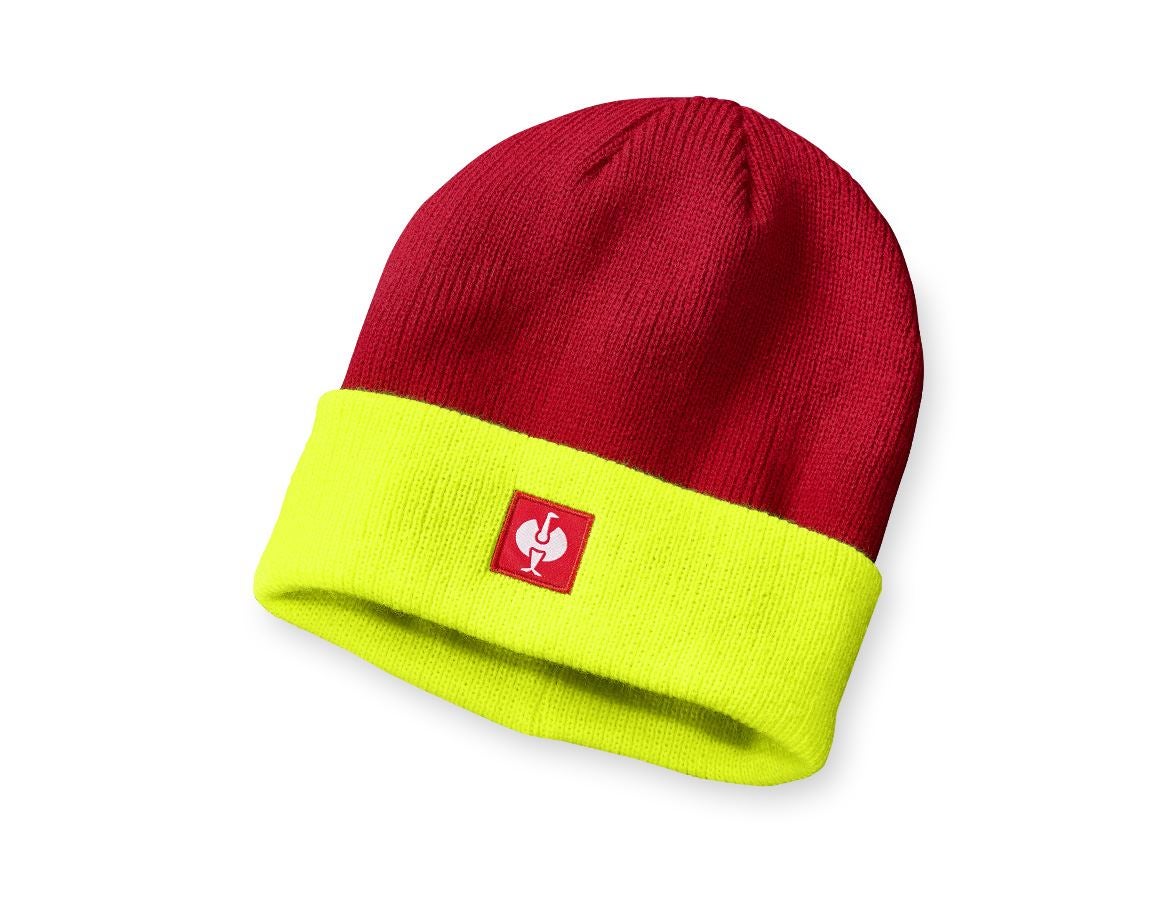 Accessories: Knitted cap e.s.motion 24/7 + red/high-vis yellow