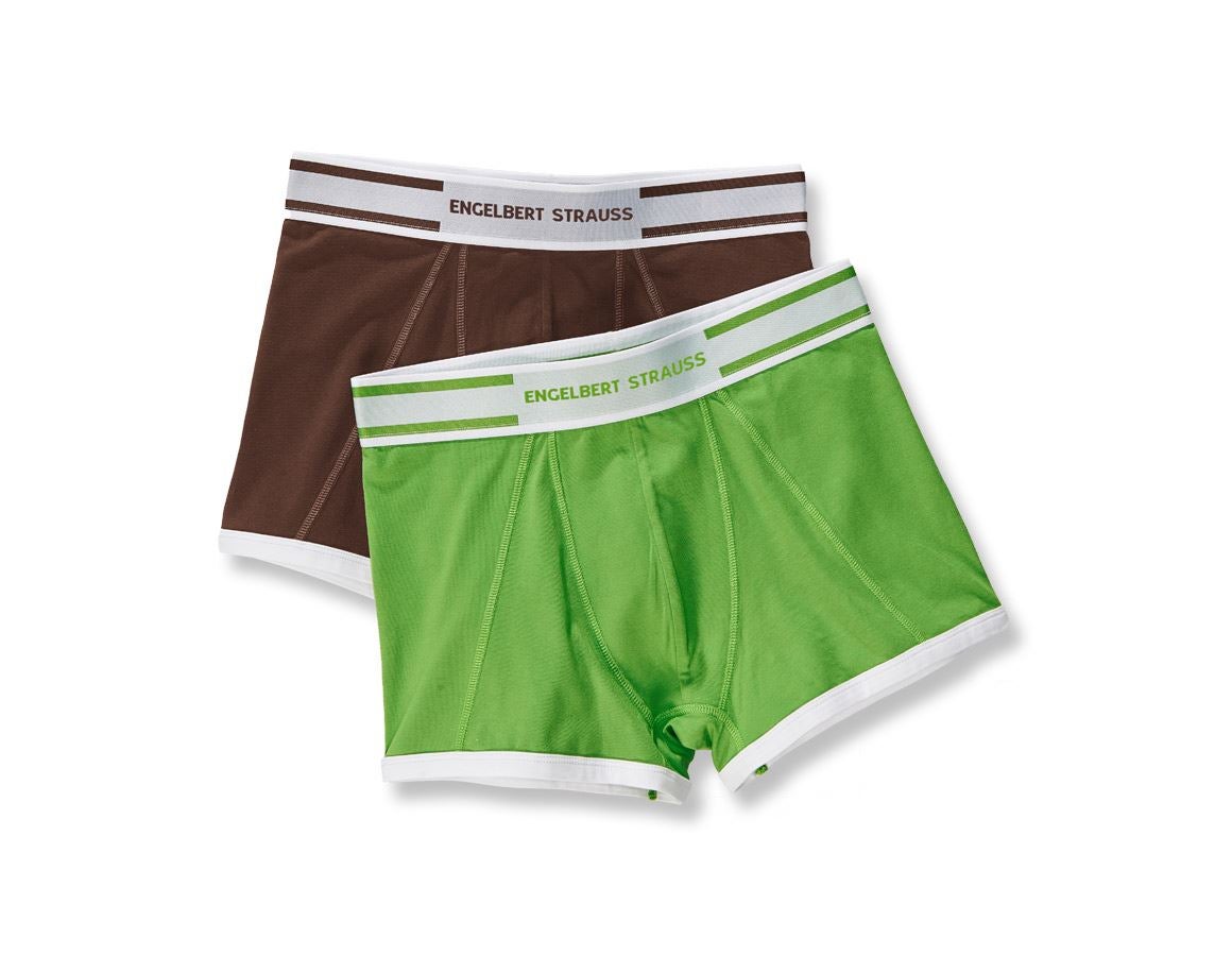 Underwear | Functional Underwear: e.s. Cotton stretch pants colour, pack of 2 + chestnut+seagreen