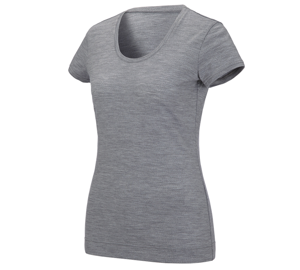 T-Shirts, Pullover & Skjorter: e.s. T-Shirt Merino light, damer + gråmeleret