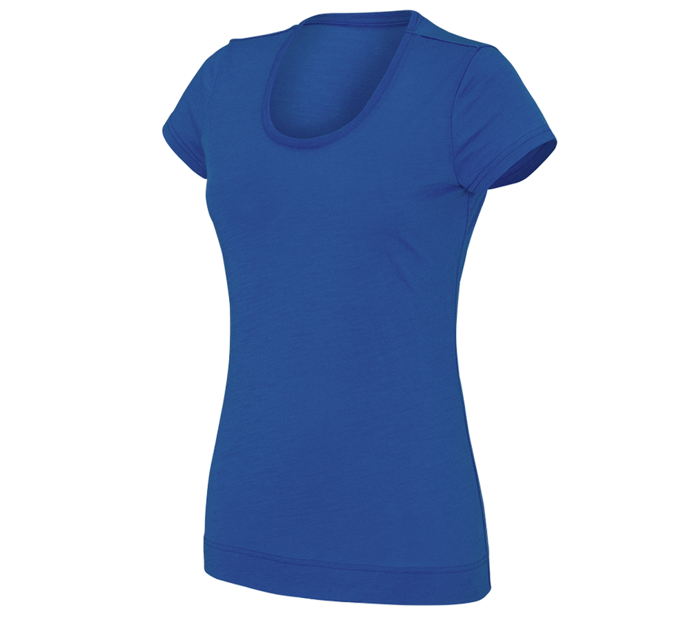 T-Shirts, Pullover & Skjorter: e.s. T-Shirt Merino light, damer + ensianblå