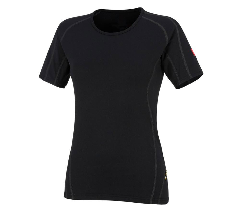 Funktionelt Undertøj: e.s. T-shirt clima-pro-warm, damer + sort