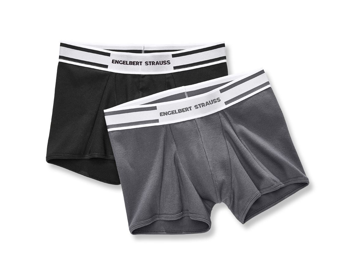 Undertøj | Termotøj: e.s. cotton rib bukser, pakke med 2 stk. + sort+titan