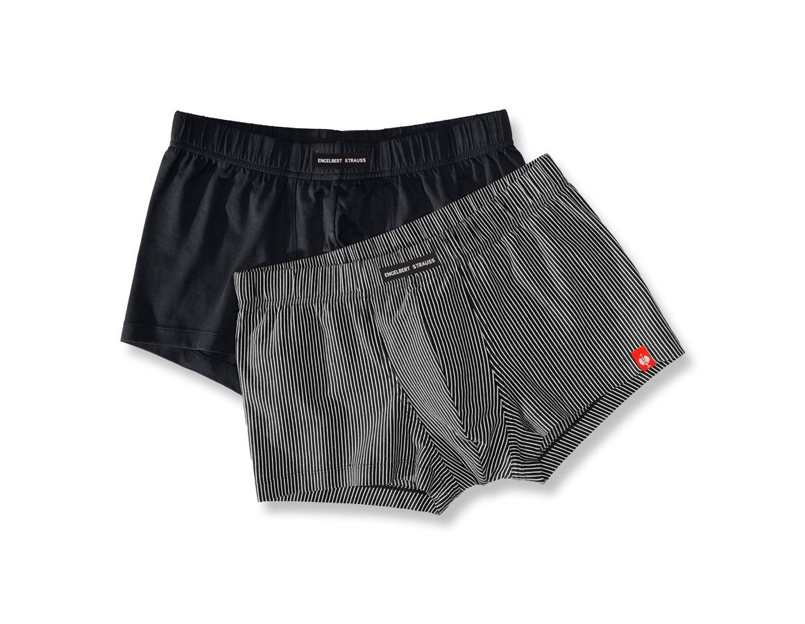 Undertøj | Termotøj: e.s. modal pants, pakke med 2 stk. + sort+sort/hvid stribet