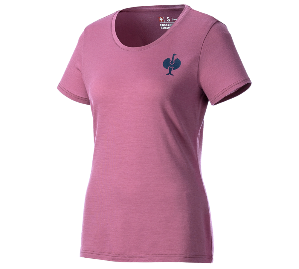 T-Shirts, Pullover & Skjorter: T-Shirt Merino e.s.trail, damer + tarapink/dybblå
