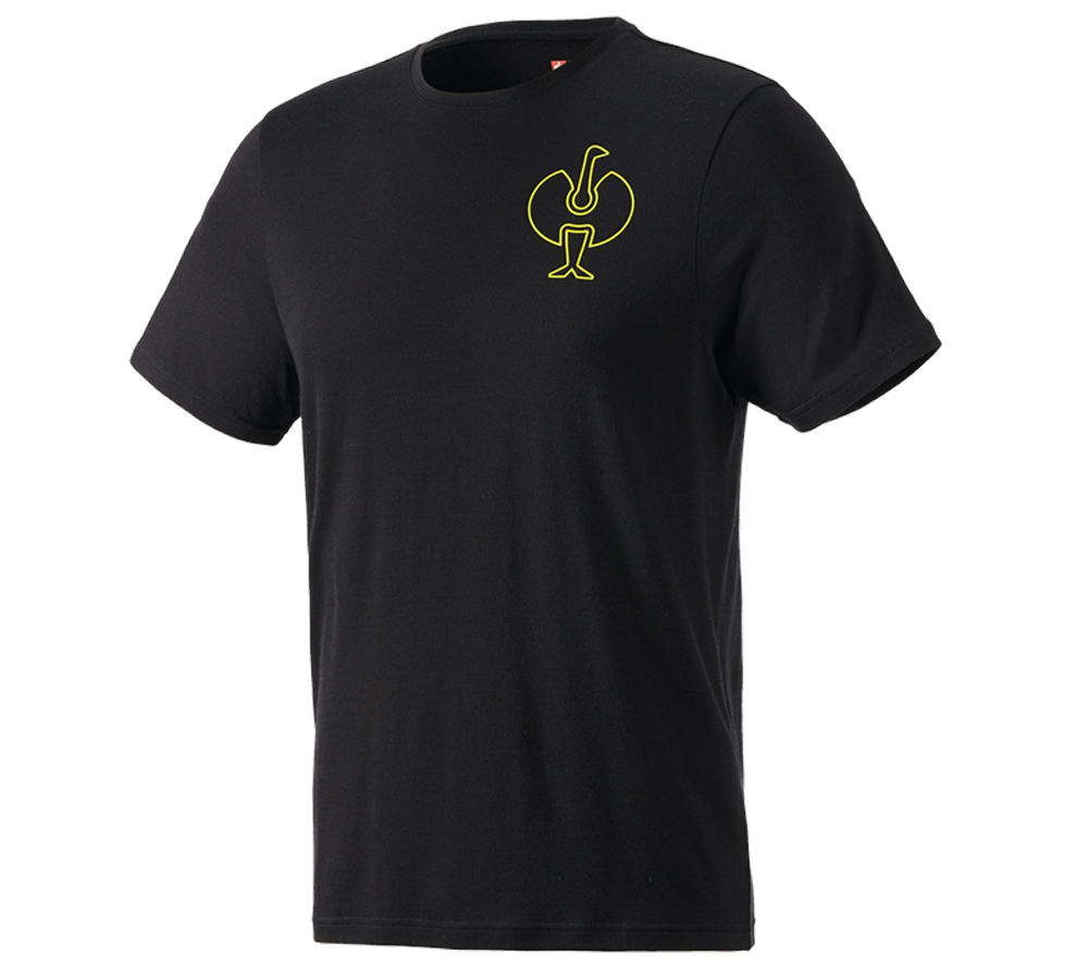 T-Shirts, Pullover & Skjorter: T-Shirt Merino e.s.trail + sort/syregul