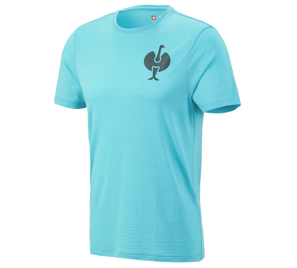 T-Shirts, Pullover & Skjorter: T-Shirt Merino e.s.trail + lapisturkis/antracit
