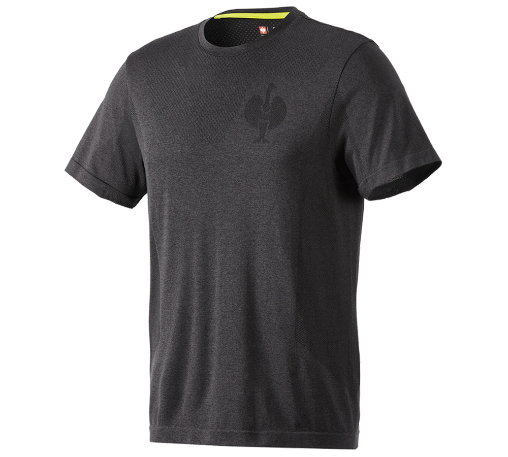 T-Shirts, Pullover & Skjorter: T-Shirt seamless e.s.trail + sort meleret