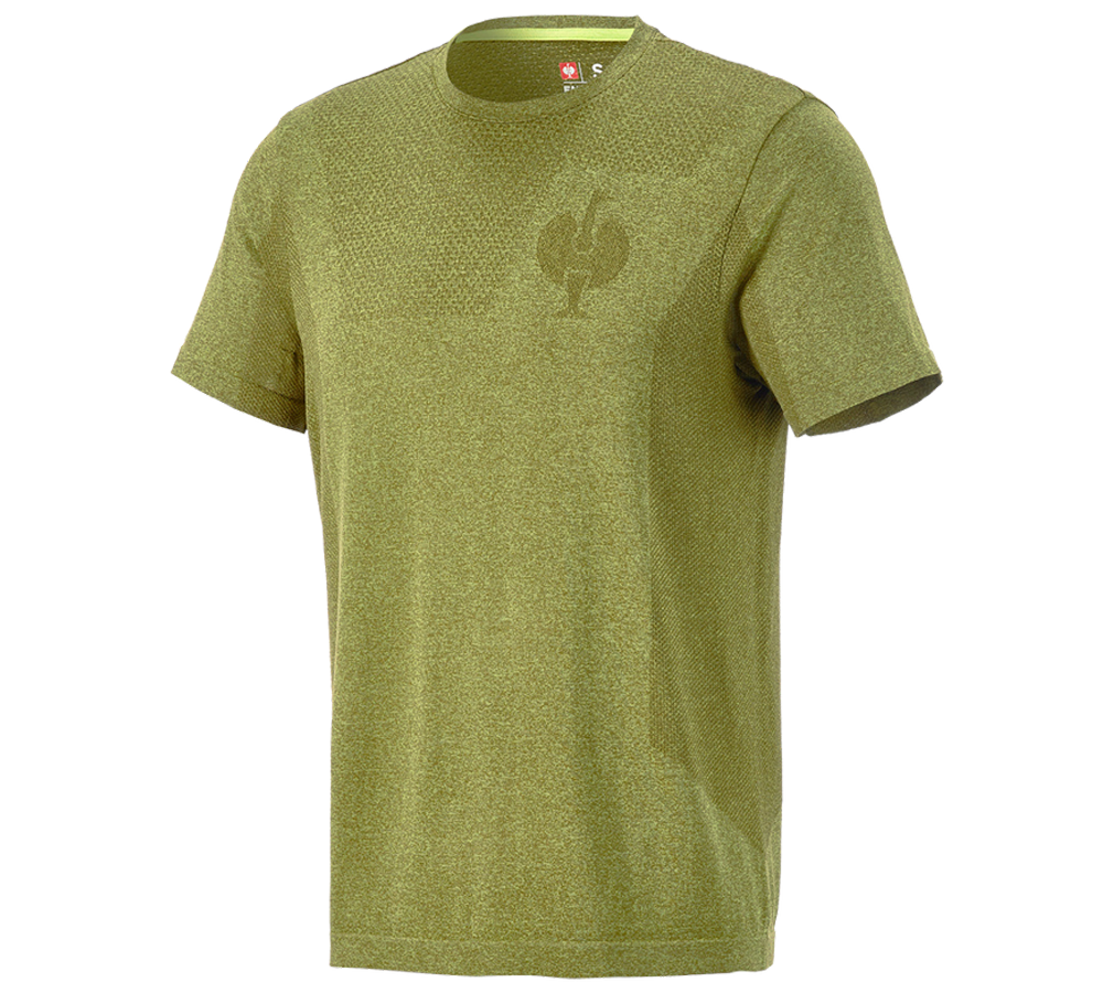 T-Shirts, Pullover & Skjorter: T-Shirt seamless e.s.trail + enebærgrøn melange