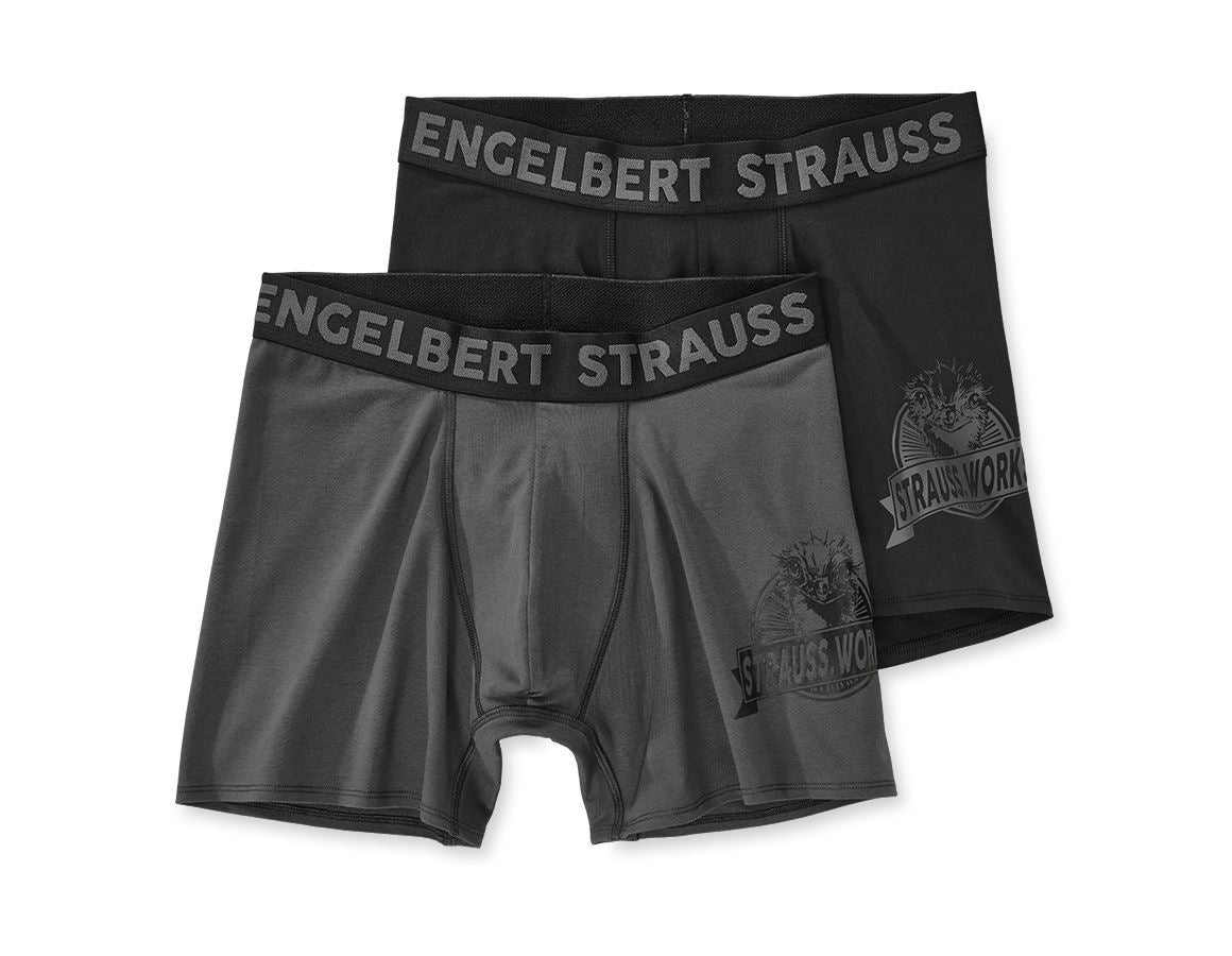 Undertøj | Termotøj: Longleg tights e.s.iconic, pakke med 2 stk. + karbongrå+sort