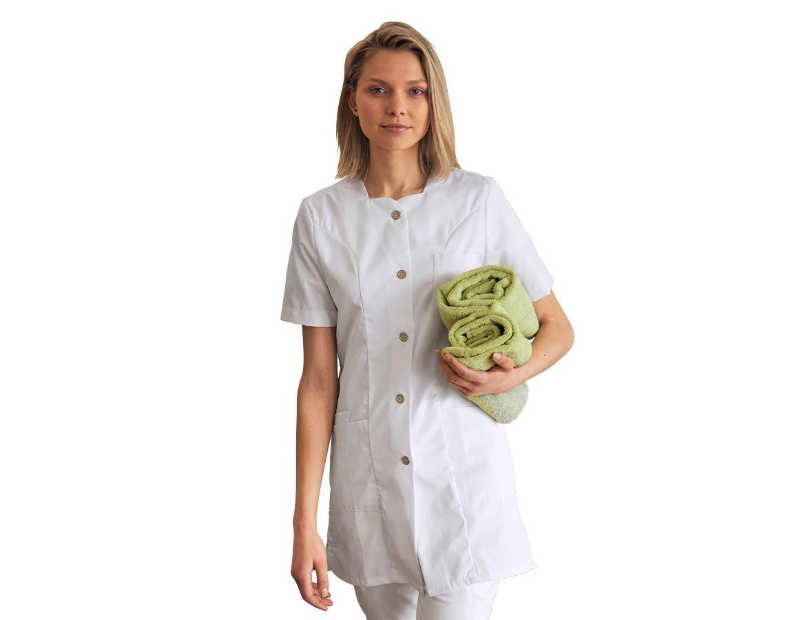 Healthcare Coats | Work Coats: Short Sleeve Work Coat + white