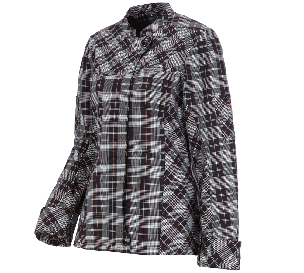 T-Shirts, Pullover & Skjorter: Arbejdsjakke lange ærmer e.s.fusion, damer + sort/hvid/rød