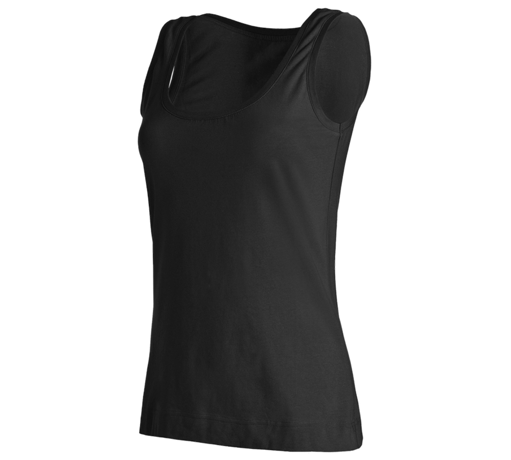 T-Shirts, Pullover & Skjorter: e.s. Tank-Top cotton stretch, damer + sort