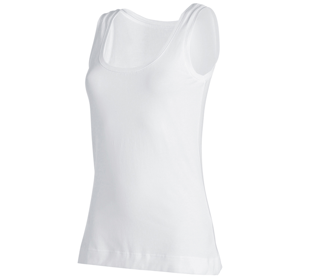 T-Shirts, Pullover & Skjorter: e.s. Tank-Top cotton stretch, damer + hvid
