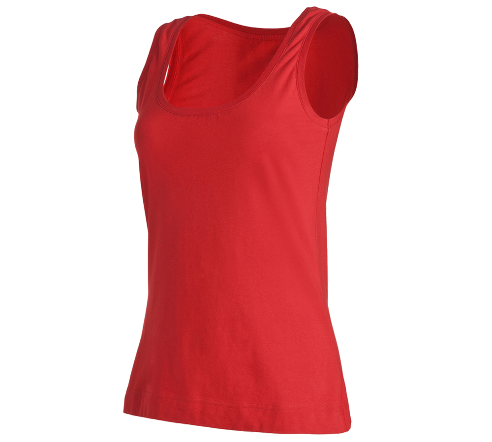 Topics: e.s. Tank top cotton stretch, ladies' + fiery red
