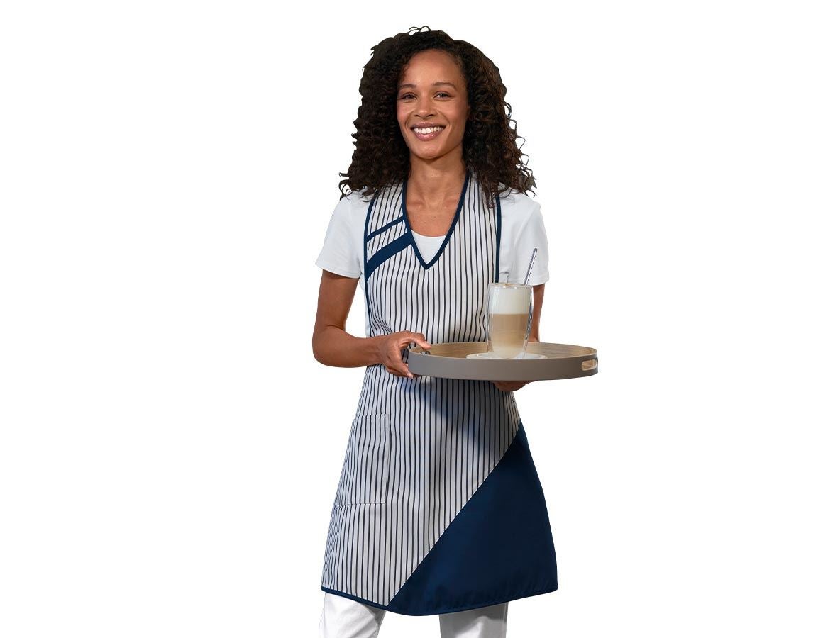 Aprons: Ladies' apron Ariane + white/navy